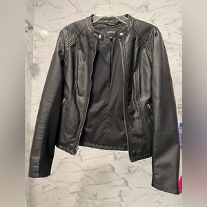 Express Black Leather Jacket New Never Worn